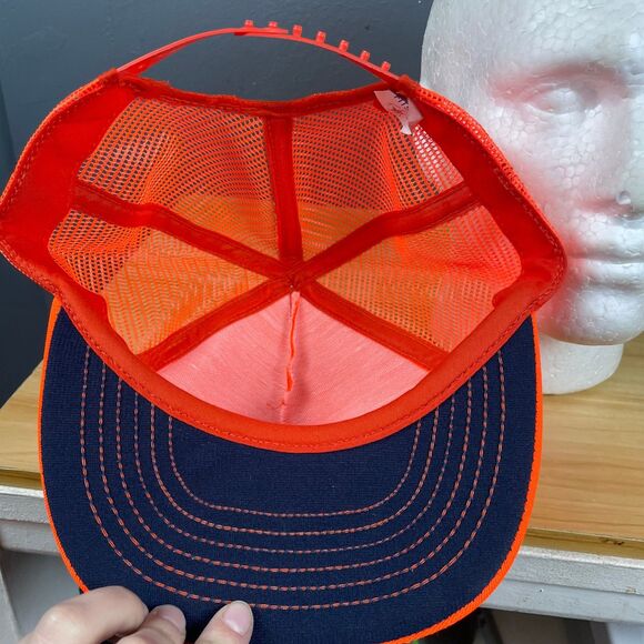 Vintage Tide Racing Team Trucker Hat Men Orange Blue Snapback Outdoor Casual - Picture 7 of 8